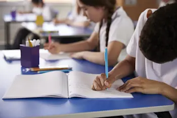 Child doing exam