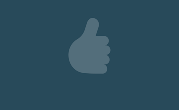 An icon of a 'thumbs up' showing a positive attitude.
